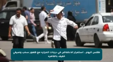طقس اليوم.. استمرار الانخفاض في درجات الحرارة مع ظهور سحب وصيفي خفيف بالقاهرة